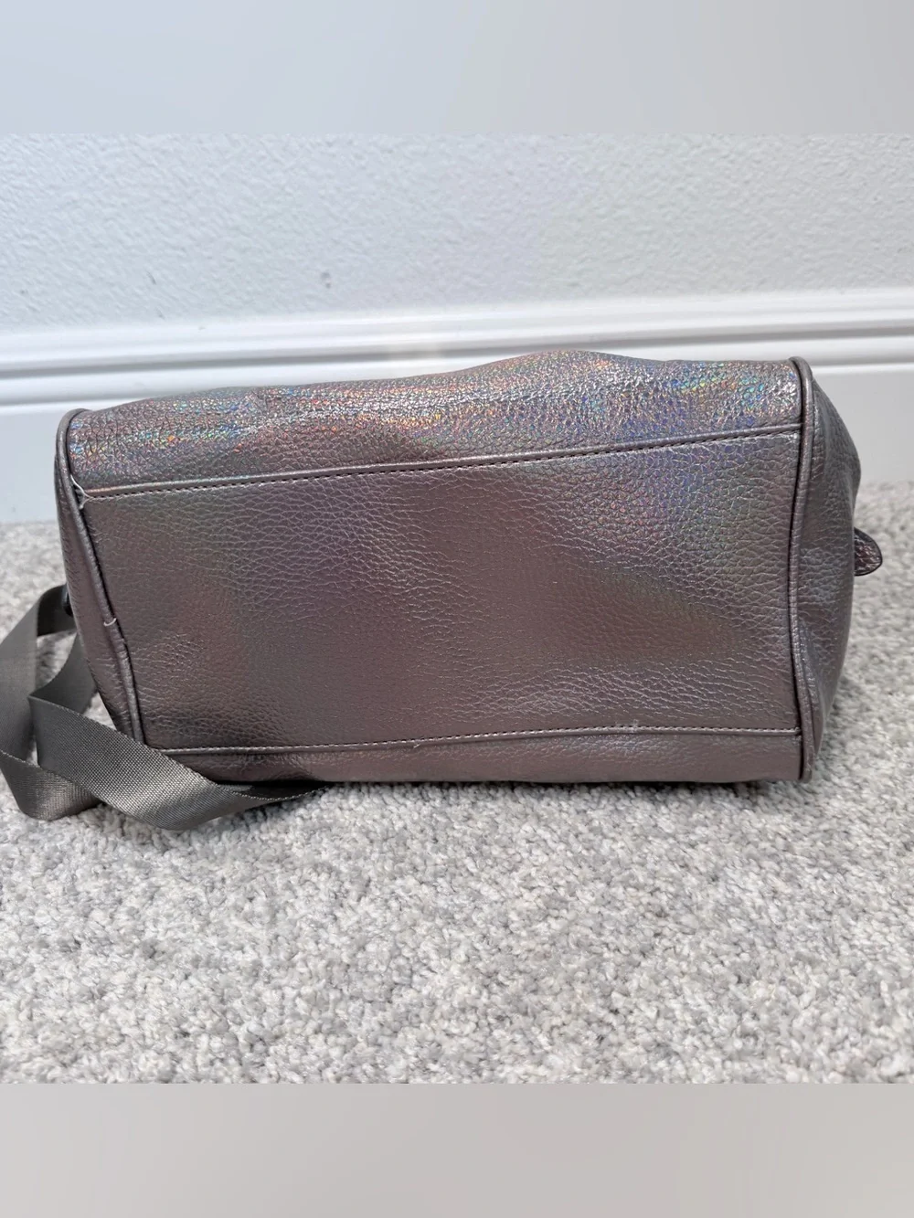 Juicy Couture Holographic Silver Heart Lock Satchel Crossbody Y2K
